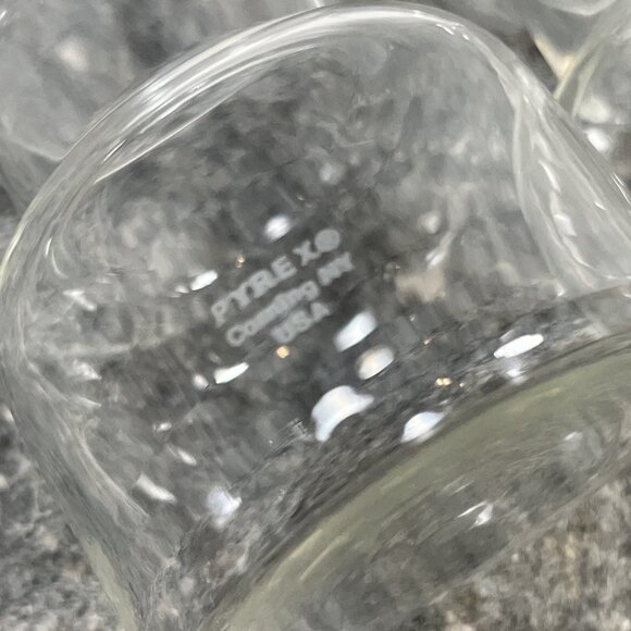 Set of 2 VTG Corning Pyrex 5" Un-candle Floating Candle Holders, Dumbell Glasses - Picture 6 of 11